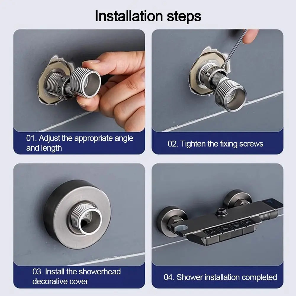 Stainless Steel Angled Curved Foot Lengthened Angle Adjustment Eccentric Screw Corner Wall Mounted Thickened Oasis Select