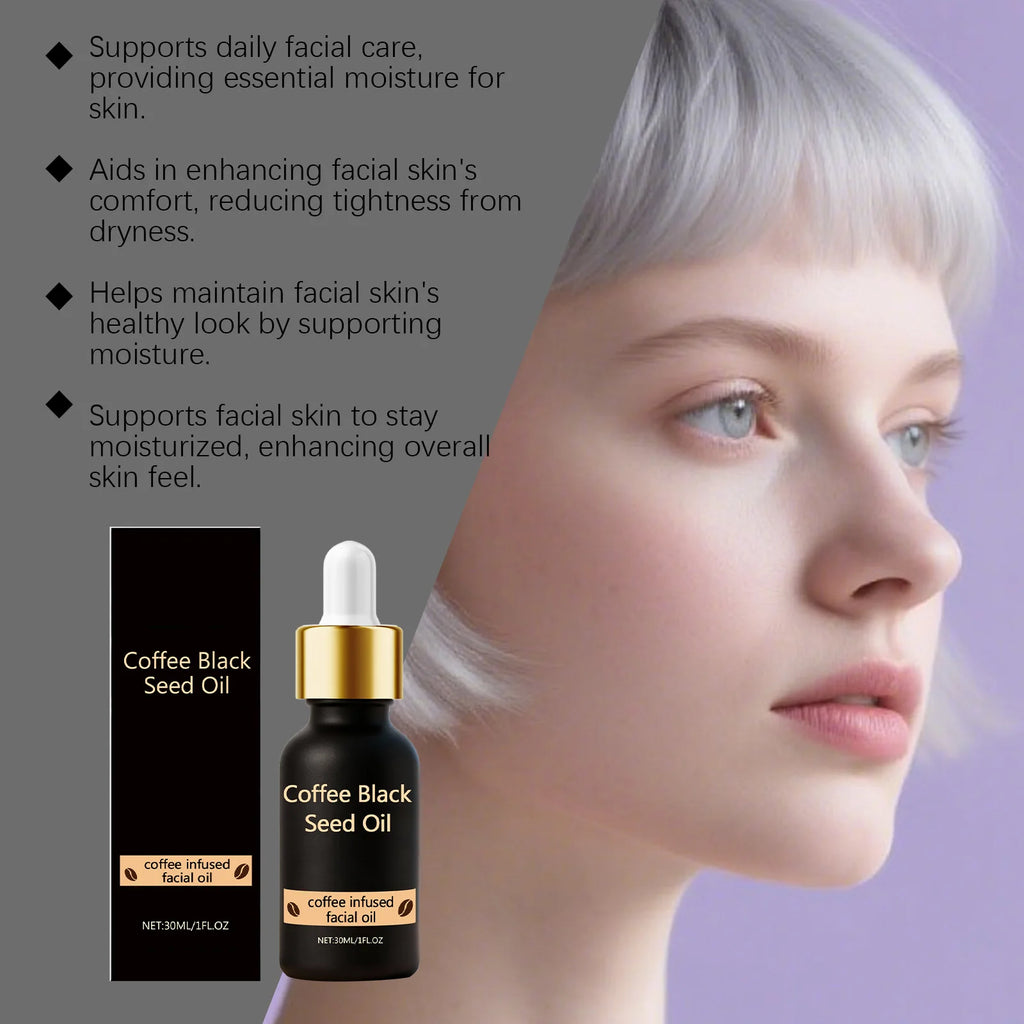 Coffee Black Seed Moisturizing Essential Oil Improve Drying Increases Skin Elasticity Barriers Repair Facial Nourishing Serum Oasis Select