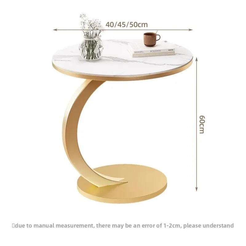 Coffee table marble side table sofa side table balcony small round table bedside table creative corner table small table Oasis Select