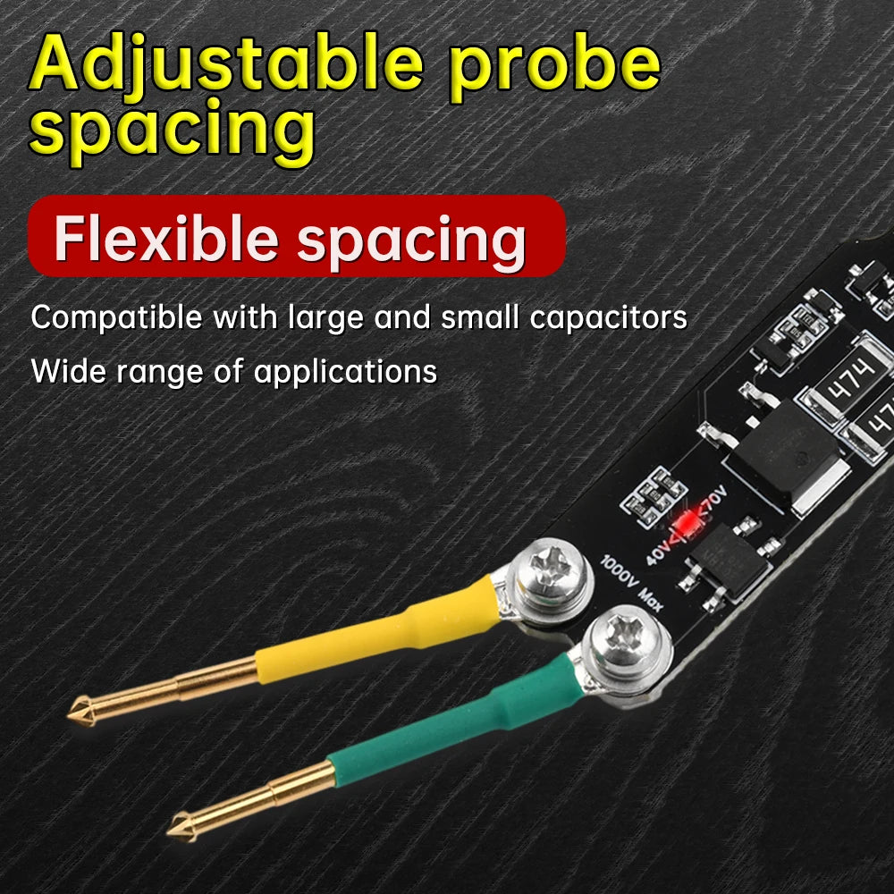 Portable Capacitor Discharge Pen Adjustable Pin Spacing AC DC LED Display Capacitor Discharging Pen for Repair Maintenance Oasis Select
