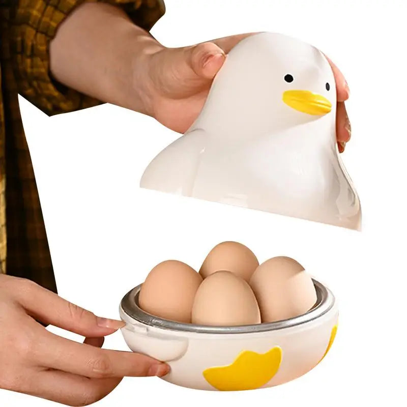 Microwave Egg Steamer 4-Capacity Breakfast Cooker Perfectly Cooked Egg Duck Shaped Microwave Cooking Accessories for Kitchen Oasis Select