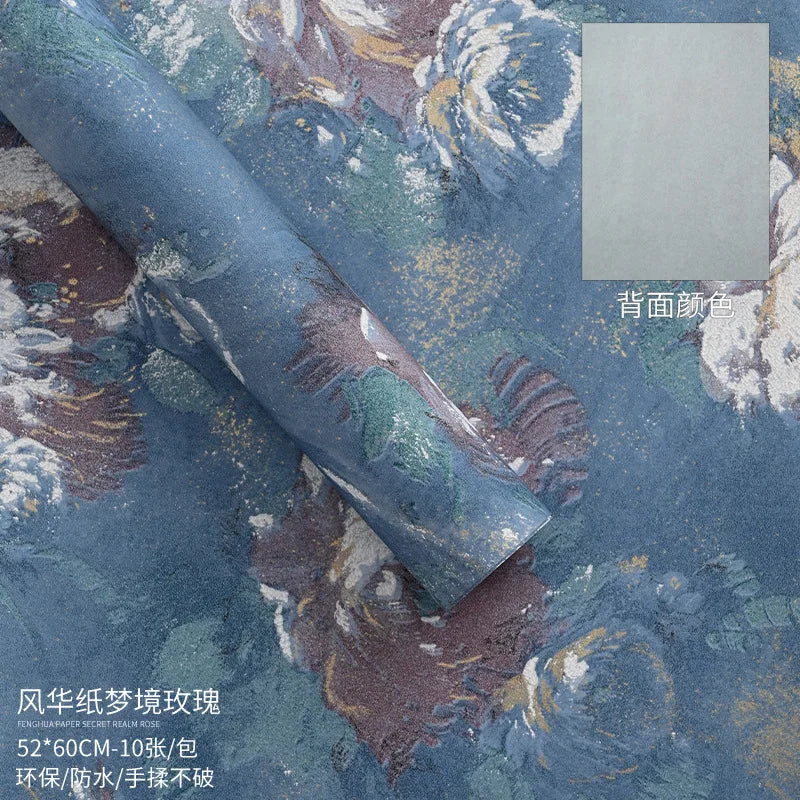 60cm*52cm Oil Painting Wrapper Paper New Dream Back Garden Thickened Waterproof Paper Flower Shop Materials Oasis Select Dark Blue