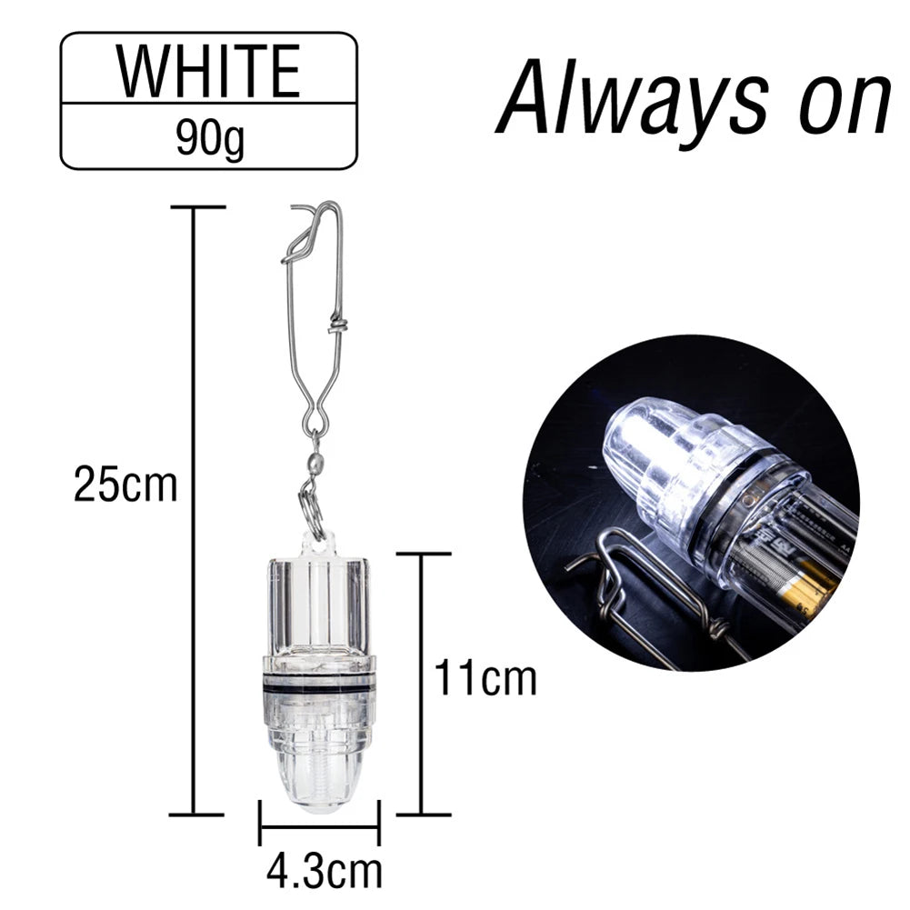 Dual-Mode LED Fishing Light For Deep Sea Waterproof Underwater Luminous Fish Lure Lamp Steady/Flash Underwater Lure Light Oasis Select Always on-White