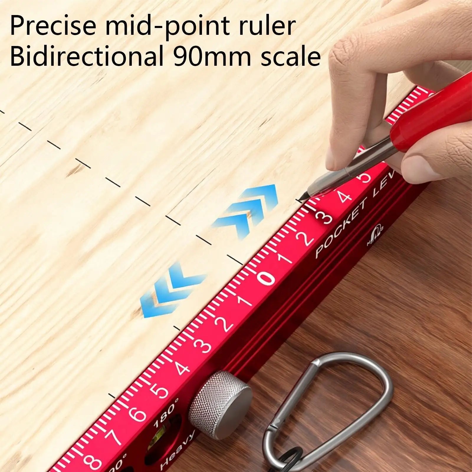 1PC Woodworking Tools Ruler Precision Pocket Ruler Slide Ruler Inch/Metric T-Track Metal Slide Stops Aluminum Precision Rulerler Oasis Select