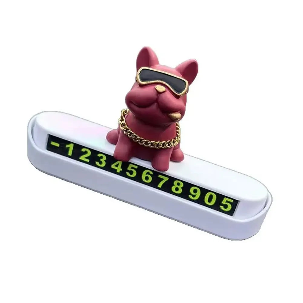 Bulldog Temporary Parking Card – Cute Dashboard Car Decor