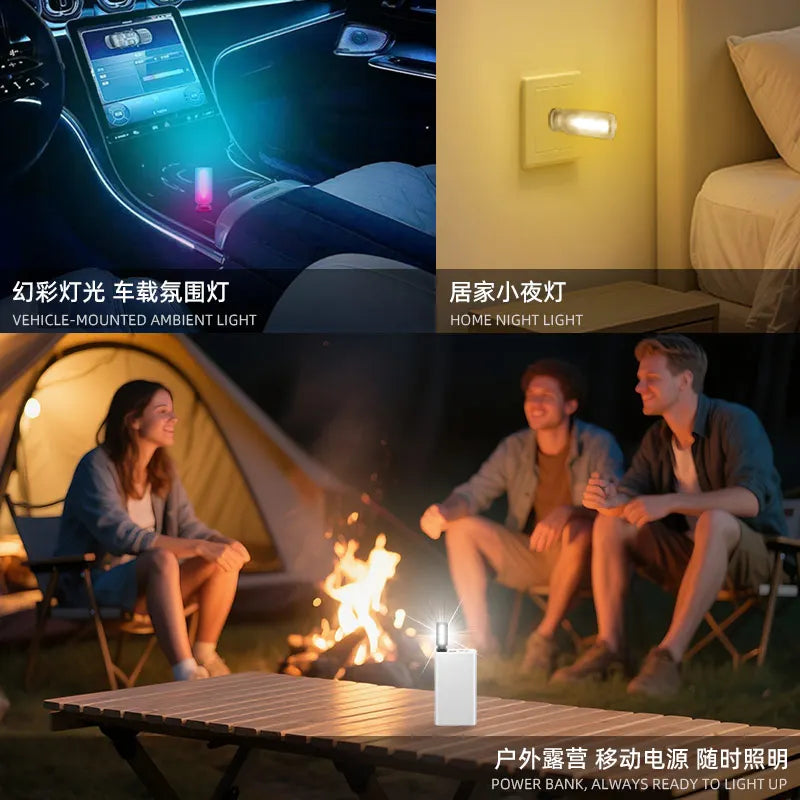 USB LED Glass Bottle Atmosphere Night Light | Touch Dimmer