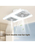 Double Row H LED Ceiling Fan Light with Remote – 3-Color