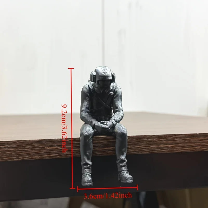 Nautical Deep Sea Diver Figurine Seated Scuba 3D Printed Diver Home Desk Statue Handicraft Ornament Ocean Theme Home Decor Gifts Oasis Select Diver grey