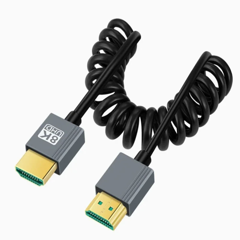 8K HDMI Cable Mini Micro HDMI to HDMI-compatible cable Mini HDMI Micro HDMI Coiled Cord for Laptop Camera DV Monitor Display Oasis Select