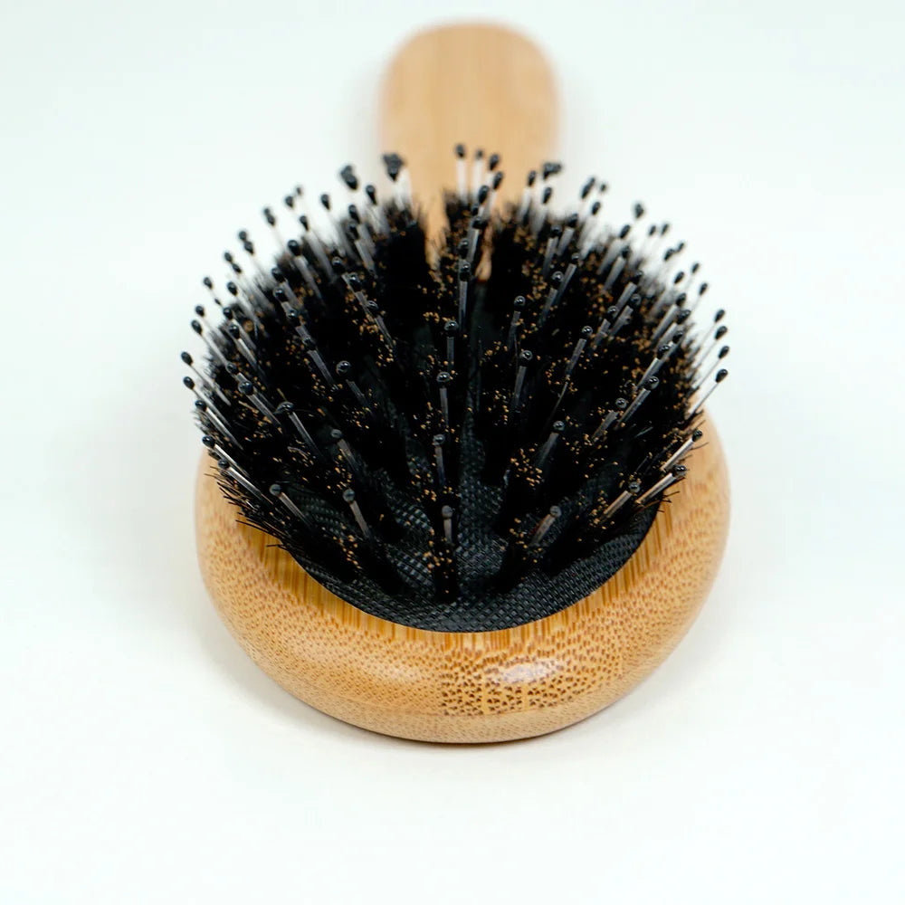 Natural Bamboo Comb Boar Bristle Hair Brush Portable Wooden Air Cushion Comb Scalp Detangler Haircomb Salon Styling Hair Tools Oasis Select