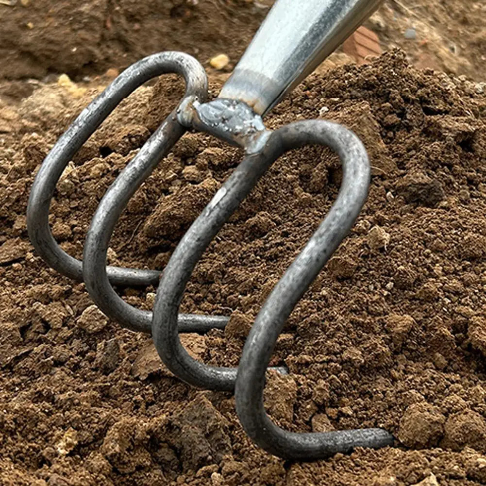 Heavy-Duty Manganese Steel 4-Tine Garden Fork Head | Cultivator