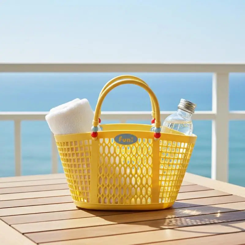 Bohemian Style Waterproof Bath Basket Drainable Bathroom Toiletries Storage Light Hollow Out Storage Basket Vegetable Organizer Oasis Select
