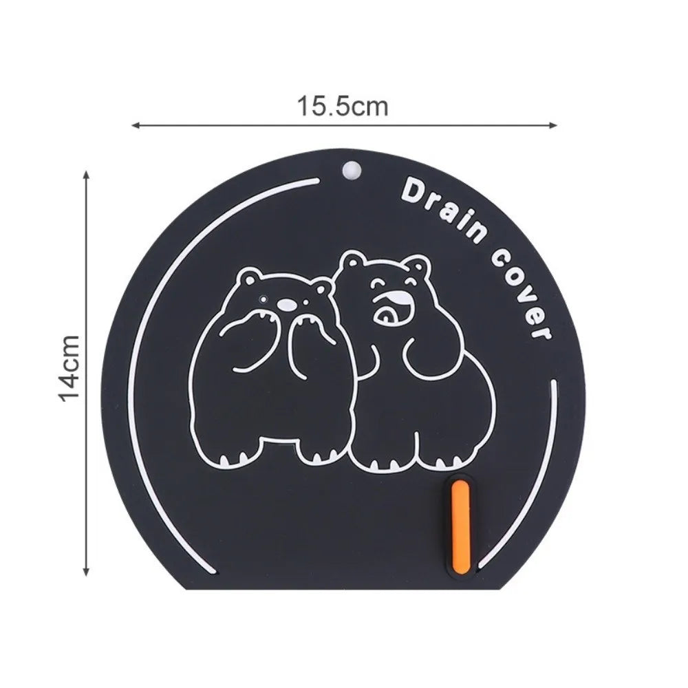 Reusable Silicone Sewer Floor Drain Cover Anti Odor Anti-blocking Deodorant Cover Anti-skid Kitchen Drain Covers Bathroom Oasis Select Black-1
