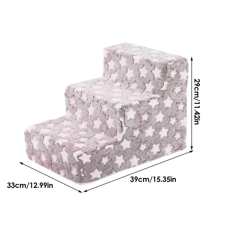 Dog Steps for Bed 3 Steps Non-Slip Cat Stairs Ramp for Couch Non-Slip Removable Cat Ladder Balanced Climbing Pet Ramp for Sofa Oasis Select Red