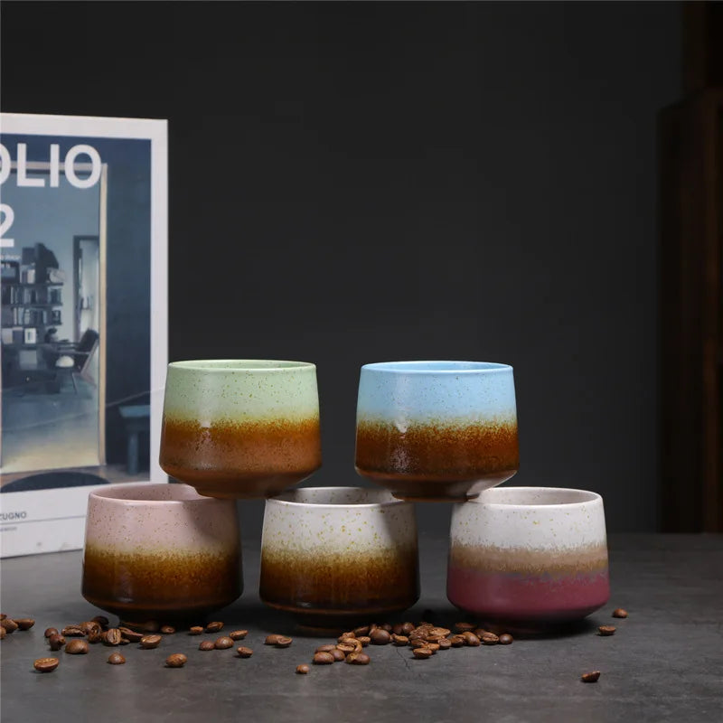 200ml Gradient Ceramic Coffee Cup - Espresso Cup + Latte Cup + Milk Mug, Heat-Resistant Matte Glaze Teacup for Cafes & Home Use Oasis Select