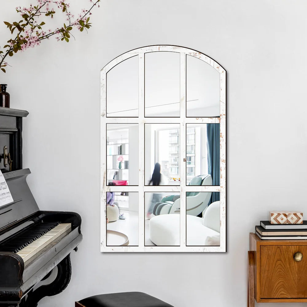 Wood and Acrylic Mirror Paste False Window Living Room Bedroom Study Decorative Wall Paste wall decor Oasis Select MZ424-A 82.6cm x 50.8cm