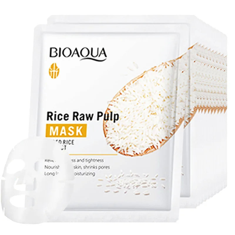 BIOAQUA Rice Raw Pulp Facial Sheet Masks – 10pcs Hydrating Facial Sheet Mask Oasis Select Default Title