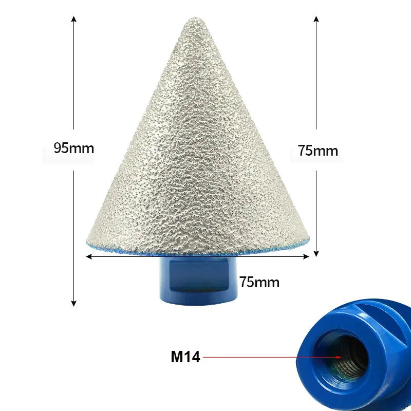 M14 Diamond Chamfer Bits Dia35-75mm Milling Tile Cutter Marble Concrete Hole Saw Masonry Drilling Crowns Construction Job Tools Oasis Select M14x3-75mm