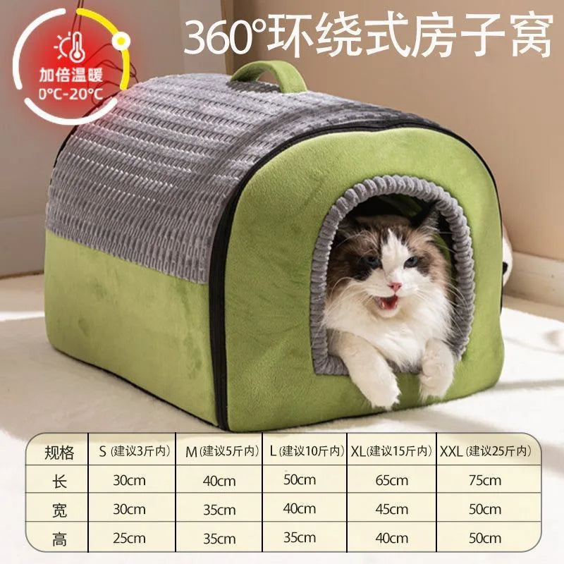 The Cat Bed Is Suitable for All Seasons It Can Be Disassembled Washed in Winter for Warmth The Dog House Is A Closed Dog House Oasis Select