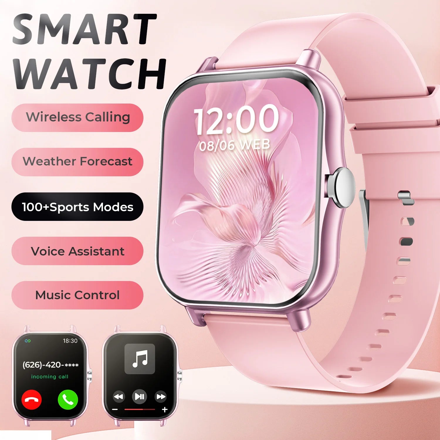 SIMSONLAB Smartwatch – Bluetooth Call & Fitness Tracker Watch