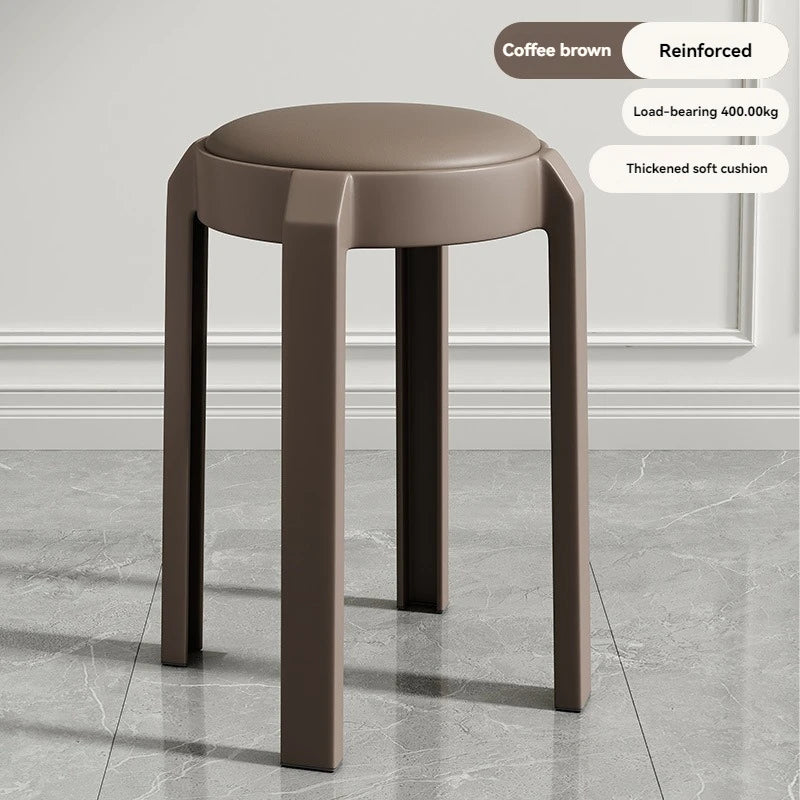 Plastic dining stools for home use in Nordic restaurants. Soft bag stools can be stacked for backup and high stools can be queue Oasis Select Coffee Brown-27cm