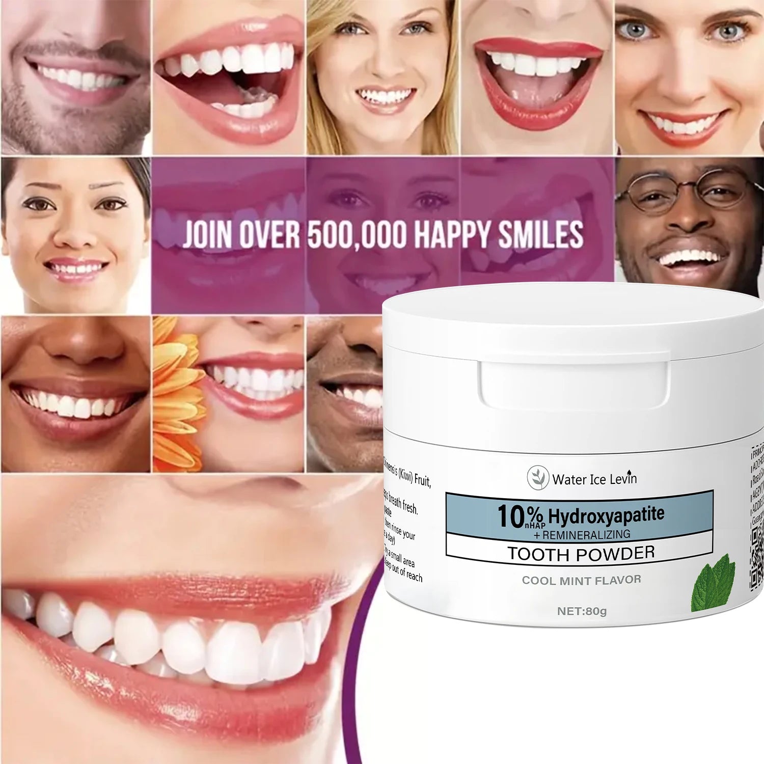 Charcoal & Hyaluronic Acid Tooth Powder – Cool Mint 80g Charcoal Tooth Powder Oasis Select