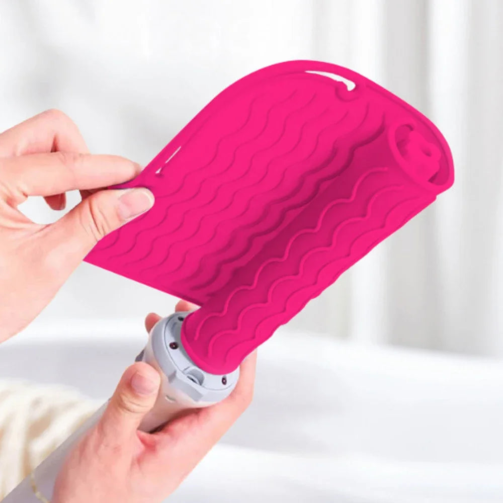 Styling Tools Heat Proof Mat Silicone Pad Anti Slip Portable for Hair Straightener Curling Iron Countertop Protector Oasis Select Rose Red