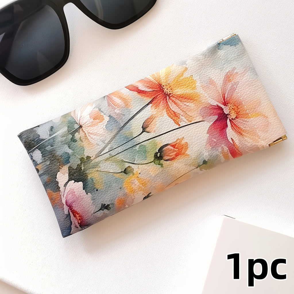 1pc Glasses Case, Faux Leather Eyeglass Pouch, Waterproof Glasses Box, Glasses Storage Bag, Travel Eyewear Accessories Oasis Select