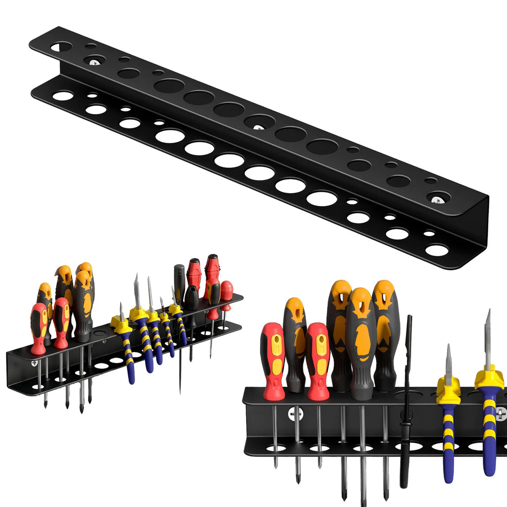Screwdriver Plier Storage Rack Metal Heavy Duty Wall Mounted Tools Organizer for Garage Workshop Multifunctional Tool Management Oasis Select