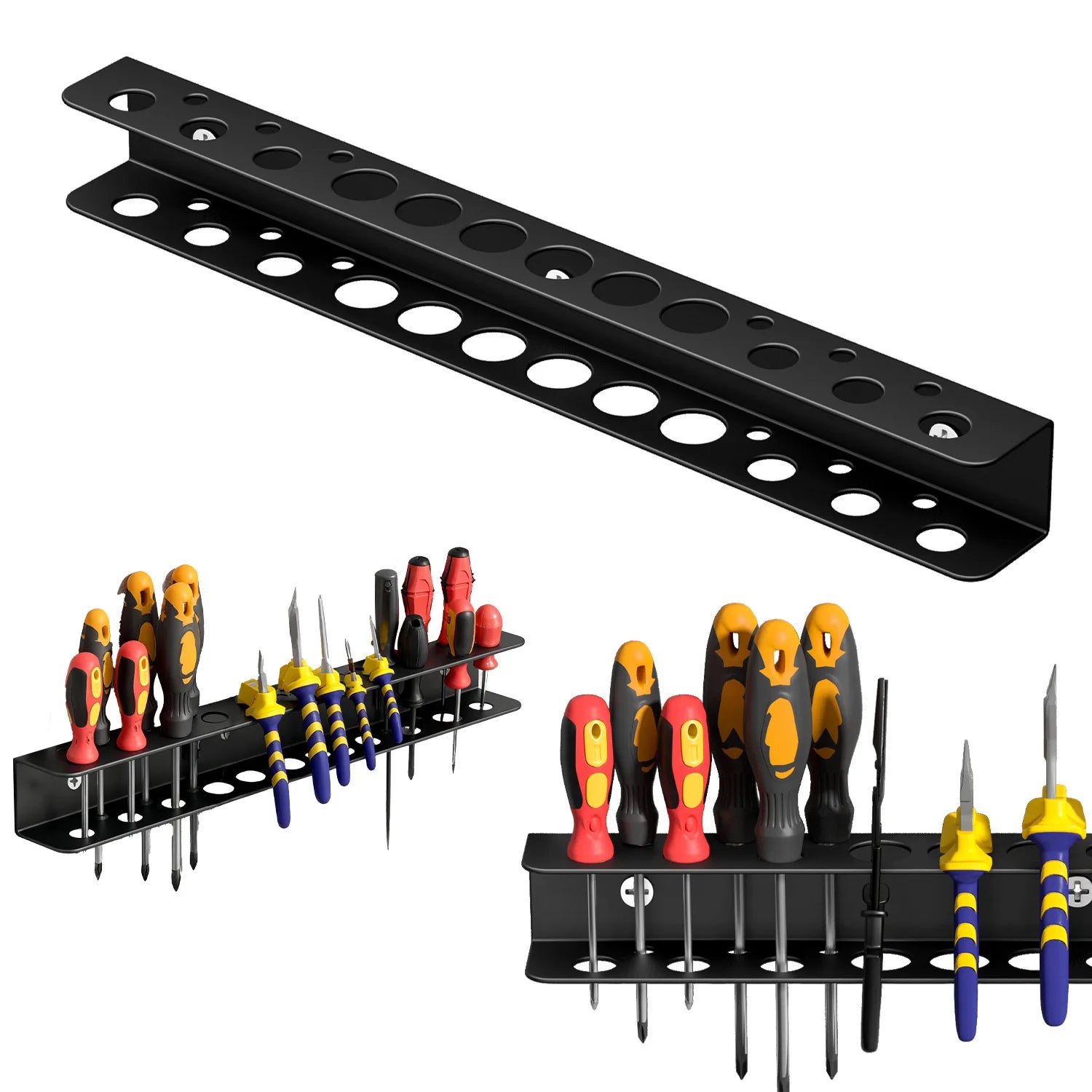 Screwdriver Plier Storage Rack Metal Heavy Duty Wall Mounted Tools Organizer for Garage Workshop Multifunctional Tool Management Oasis Select