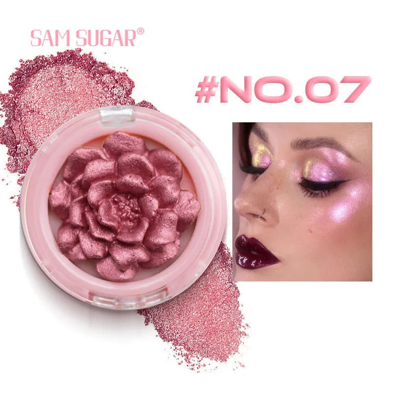 SAM SUGAR 3D Rose Highlighter Palette – Bronzer & Shimmer