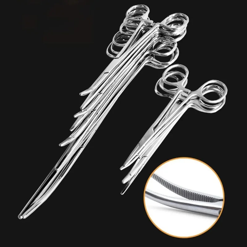 JUSTINLAU 16/18/20CM Bent/straight Stainless Steel Locking Hemostatic Forceps Cupping Cotton Surgical Forceps Fishing Tool Plier Oasis Select