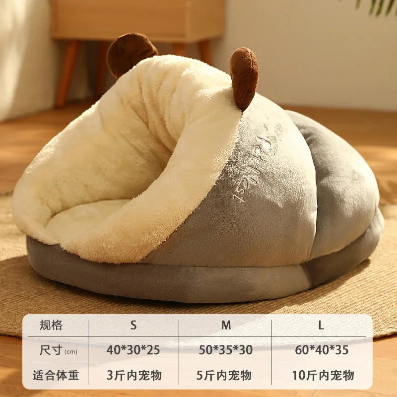 New 2023 Pet Warm Thickened Nest Slippers Series Cat Litter Mat Dog Autumn Winter House Beds For Cat Oasis Select Grey L 60x40x35cm