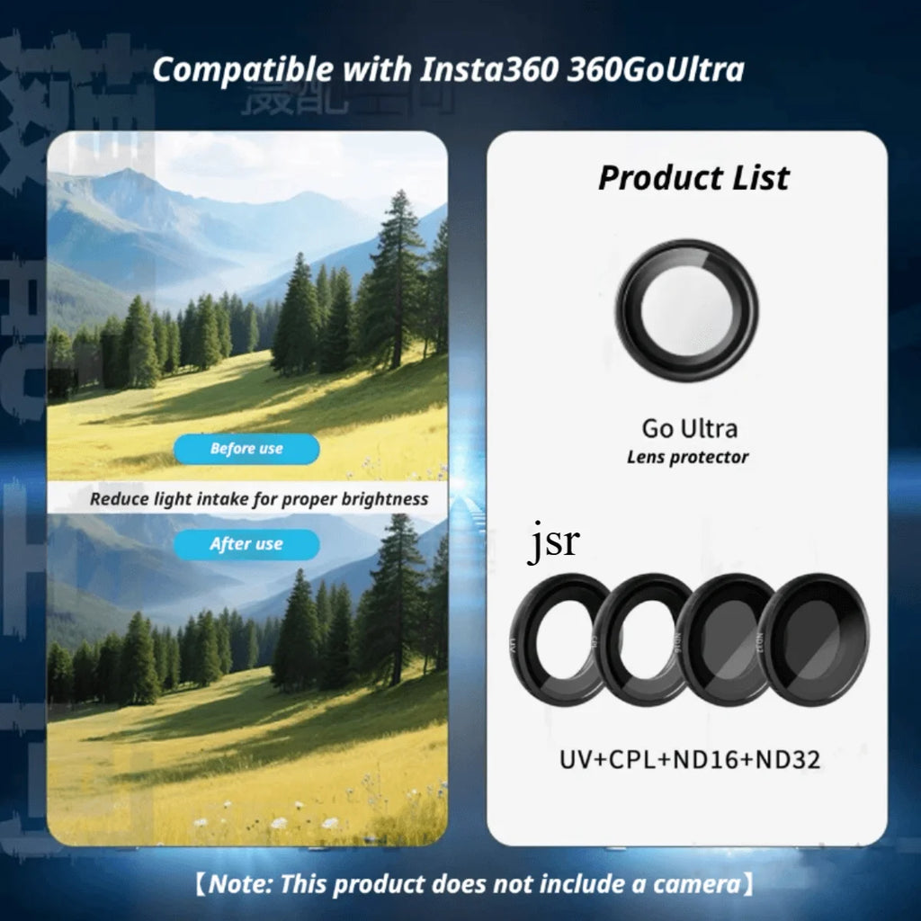 Insta360 Go Ultra Tempered Glass Lens Protector | Anti-Fog