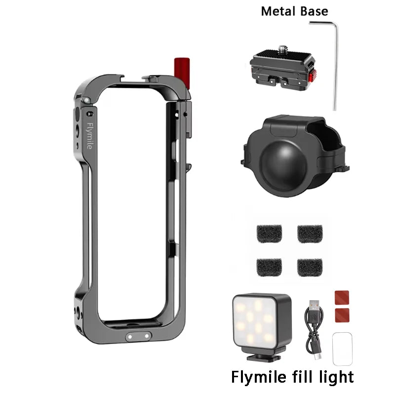 Flymile Aluminum Cage for Insta360 X5 + Silicone Lens Cover