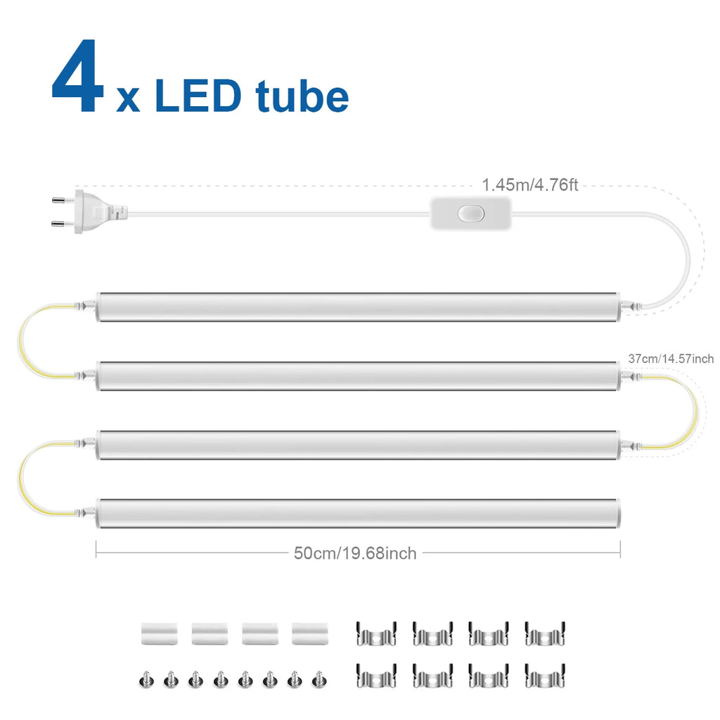 1-6Pcs Aluminum LED Light Bar 50cm 15W T5 Tube 220V Modern Ceiling Light DIY Molding Living Room Dining Hall Decorative Lighting Oasis Select Neutral White 4pcs LED Bar Kit