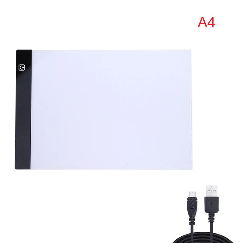 A3/A4/A5 Three Level Dimmable Led Light Pad Drawing Board Pad Tracing Light Box Eye Protection Easier for Diamond Painting Oasis Select A4 Black