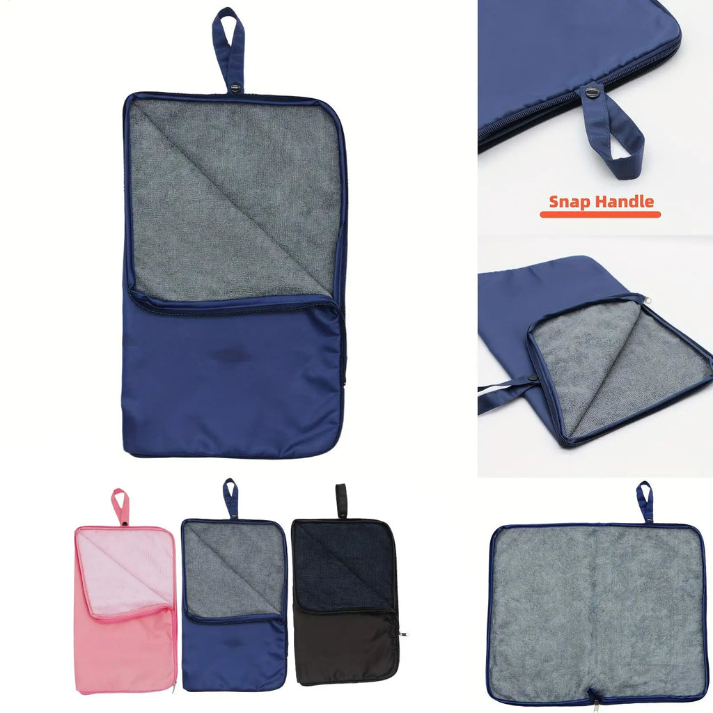 1PC Zipper Closure Towel Wet Bag Leak-proof Diaper Bag Dry And Wet Separation Swimming Suit Pouch Handle Swim Bag Pouches Oasis Select