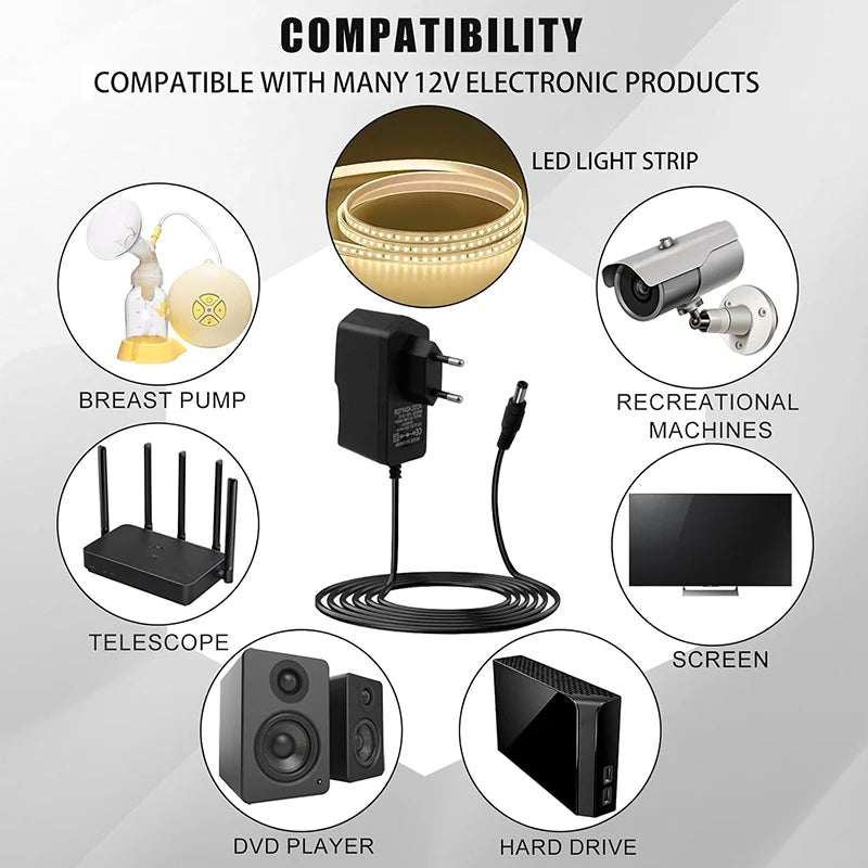 12V Power Supply AC 220V TO DC 12V Power Supply Adapter 1A 2A 3A 4A 5A 6A 7A 8A 10A Transformer 220 V TO 12 V Power Supplies LED Oasis Select