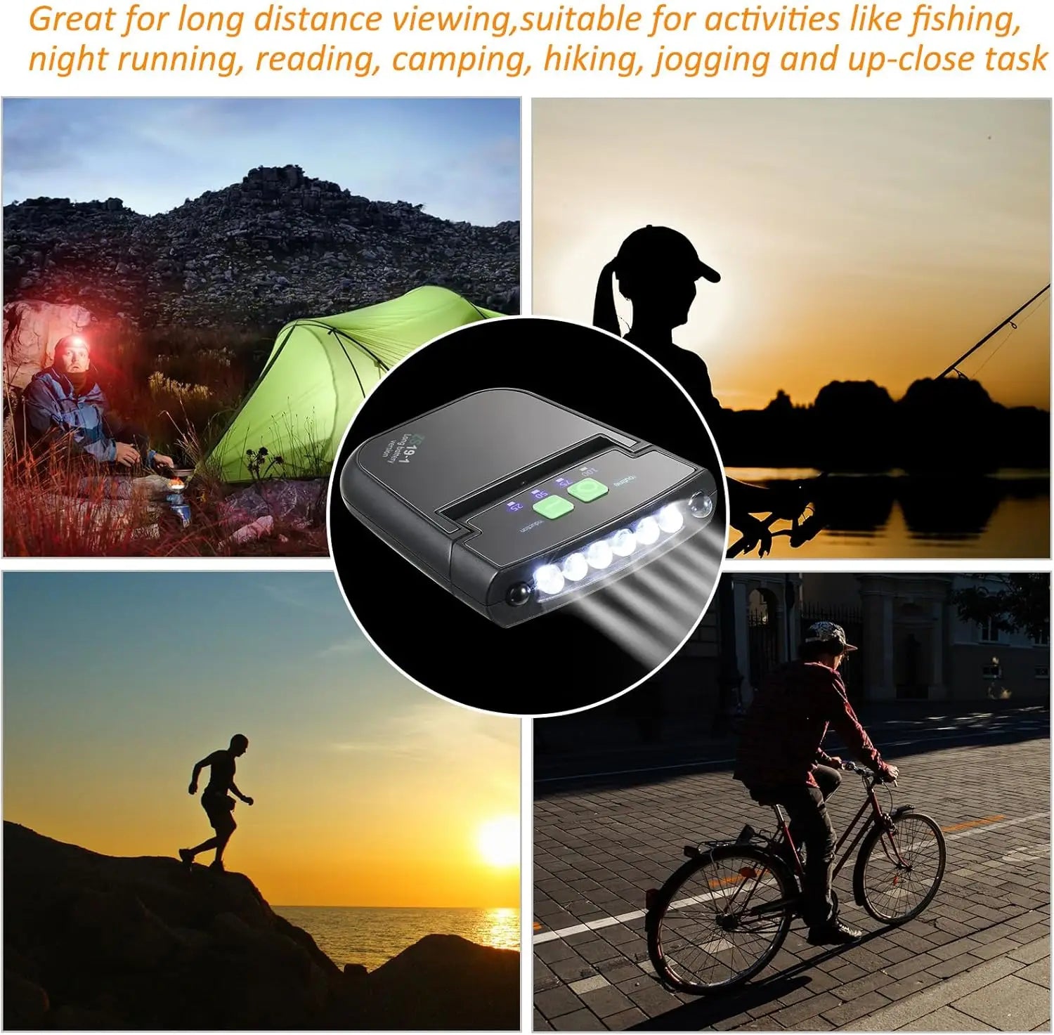 Night Fishing Headlamp Motion Sensor USB Rechargeable Waterproof Super Bright for Bait Tying Camping Clip on Cap Light Oasis Select