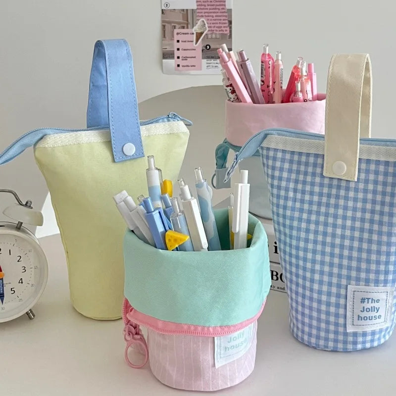 High-value pen holder pencil case Japanese ins boys and girls high school students large-capacity pencil case can stand Oasis Select