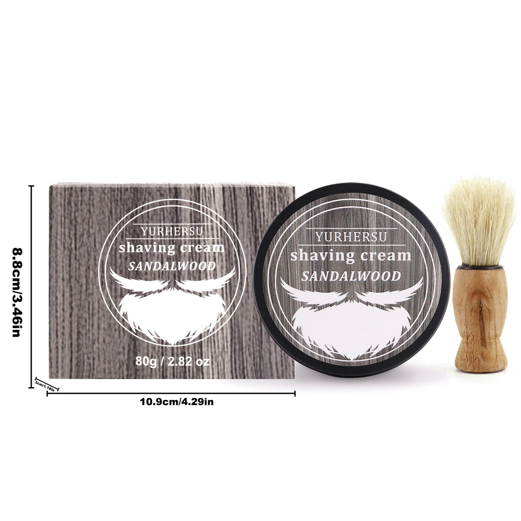 YURHERSU Sandalwood Shaving Soap 80g – Natural Glycerin for Men Shaving Soap Oasis Select