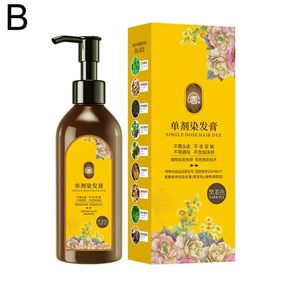 Plant-Based Hair Color Shampoo – Natural Dye & Grey Coverage Hair Dye Shampoo Oasis Select black tea