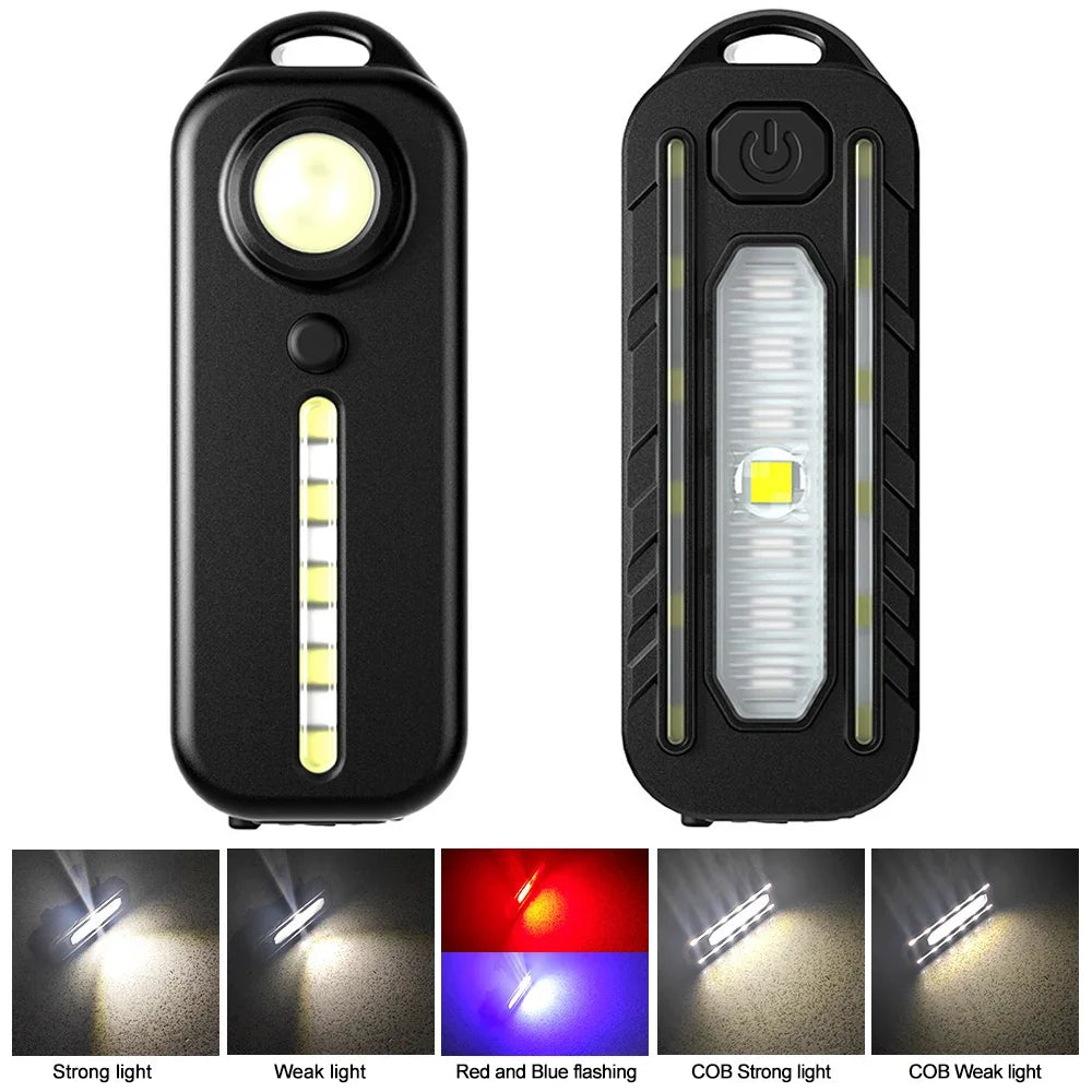 LED Red Blue Caution Emergency Police Light with Clip USB Rechargeable Shoulder Flashing Warning Safety Torch Bike Tail Lamp Oasis Select