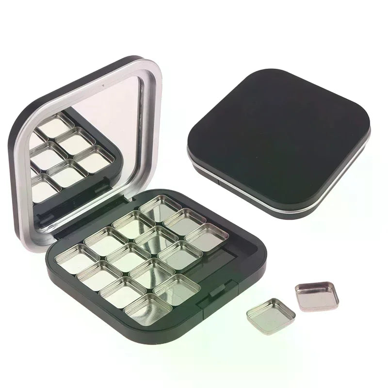 Matte Black Empty Magnetic Eyeshadow Palette Eye Makeup Storage Dish For Women Makeup Beginners DIY Eye Shadow Storage Box Tool Oasis Select