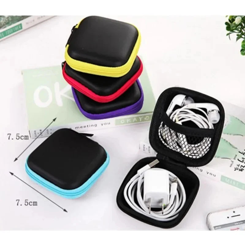 1/3Pcs Zipper Storage Bag For Wired Earphone Data Cable Mini Portable Small Square Bag For AirPods Key Money Bag Protector Case Oasis Select
