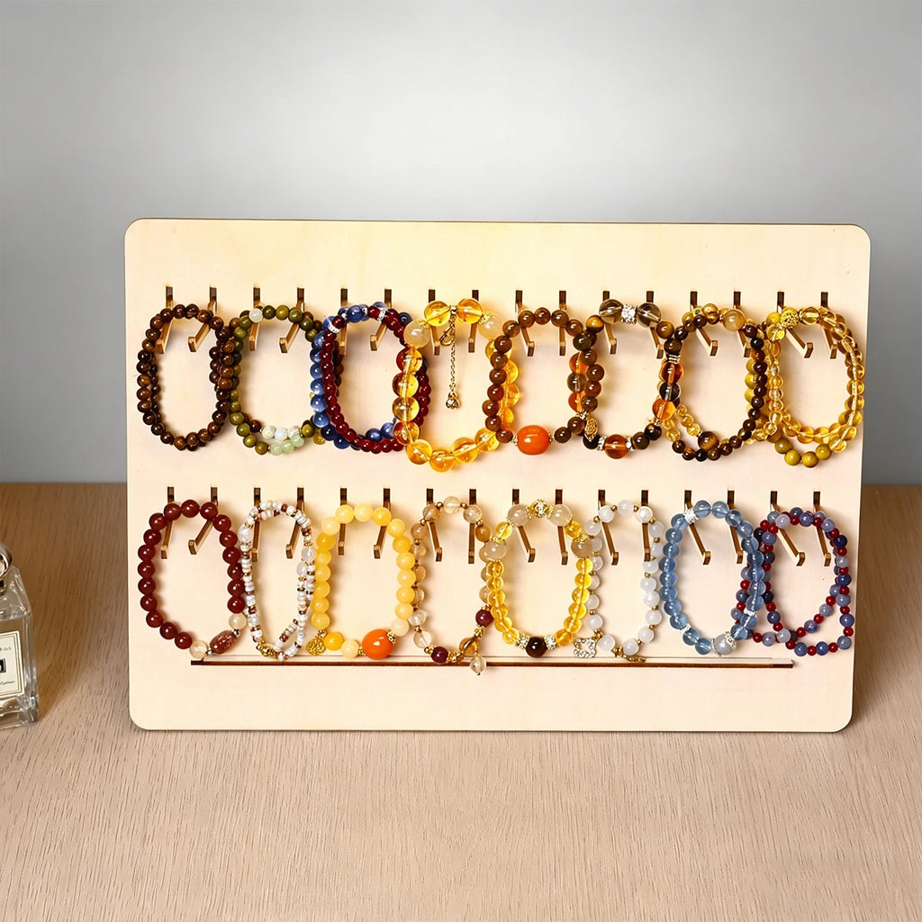 1pc multi hook wooden bracelet display board jewelry storage rack store retail/home dressing table bead bracelet storage rack Oasis Select