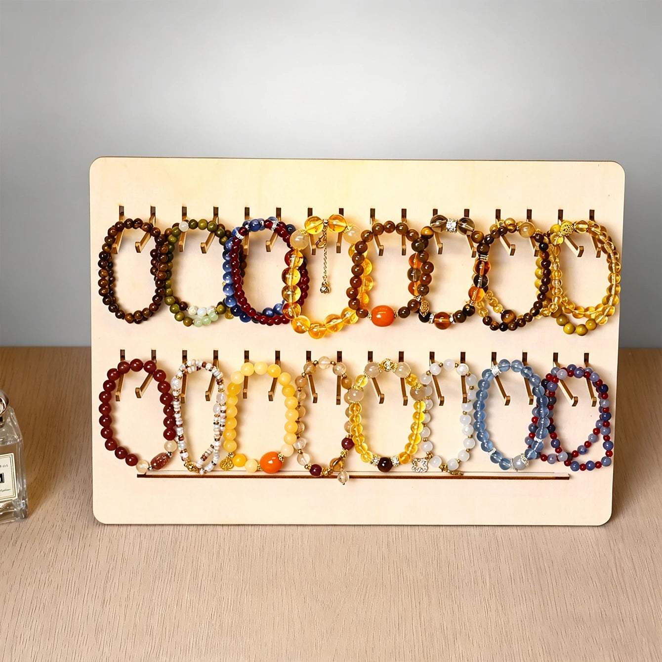 1pc multi hook wooden bracelet display board jewelry storage rack store retail/home dressing table bead bracelet storage rack Oasis Select