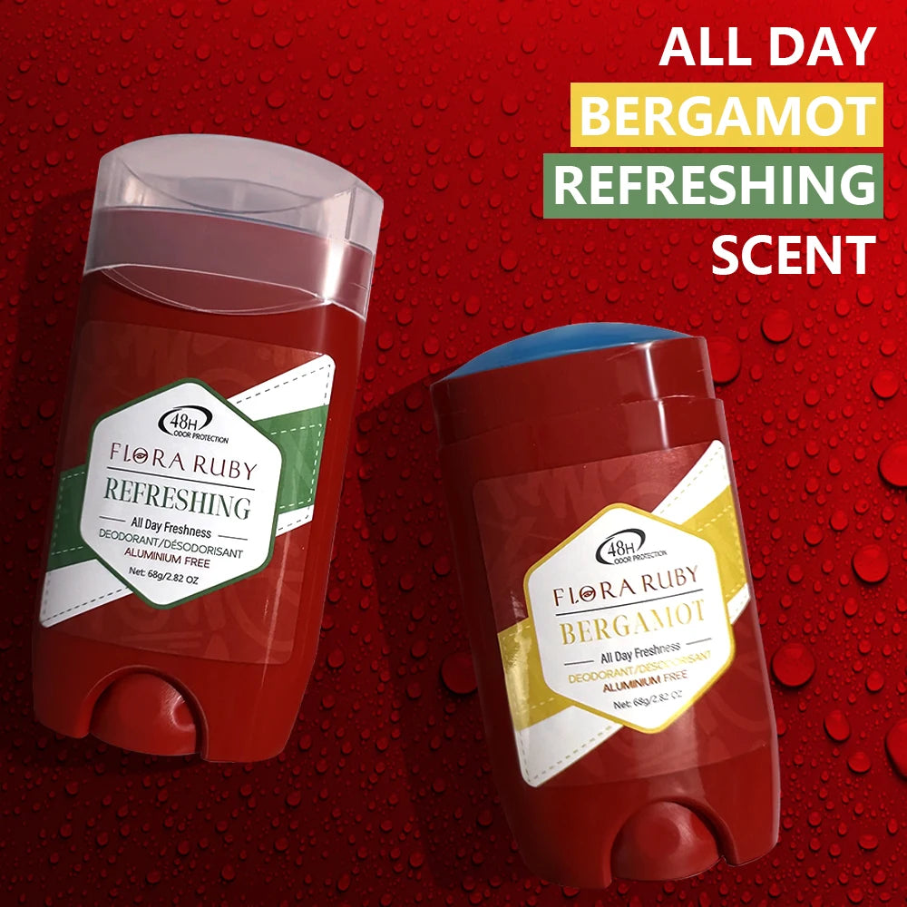 Flora Ruby 68g Stick 48 Hour Male Deodorizer, Deodorizing, Long Lasting Scent Suppress Odor And Eliminate odor Underarm Deodoran Oasis Select