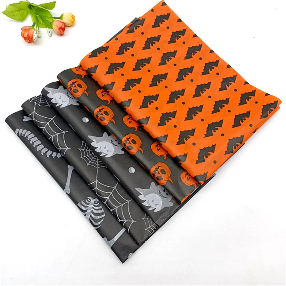 20 Sheet Halloween Wrapping Paper, Skull/Spider Web Pattern Gift Wrap Tissue Paper Decorative Craft Paper for Party Oasis Select
